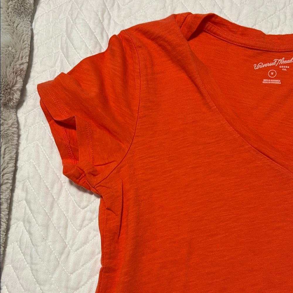 Vivid Orange V-Neck Top size medium, new - Picture 4 of 4
